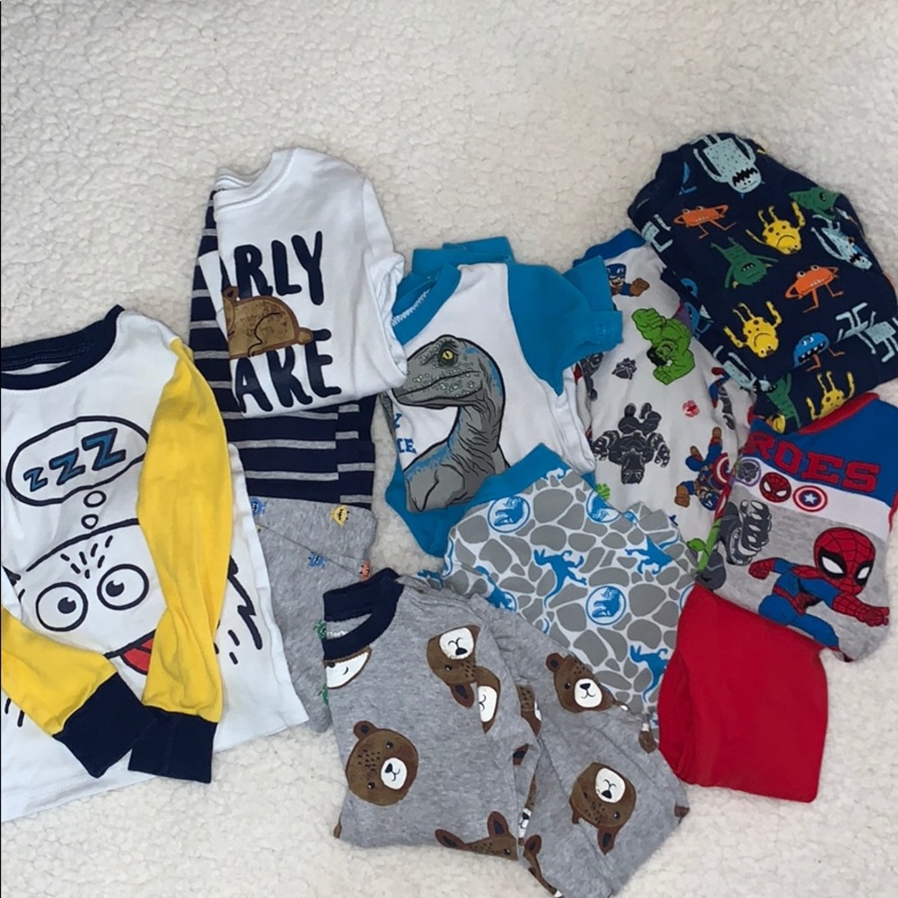 Lot of eight, Boys 2T pajamas.
